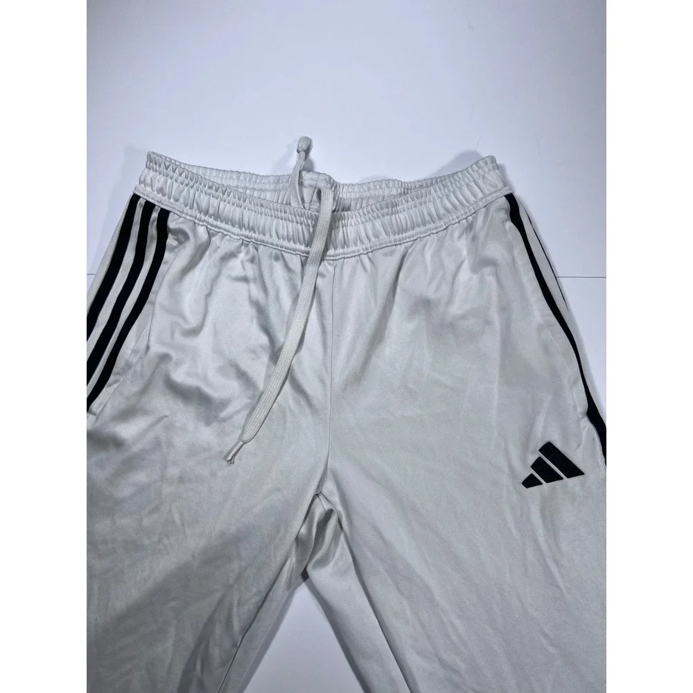 Adidas Tiro Training Pants Mens Medium White Black 3-Stripe Aeroready Ankle Zip